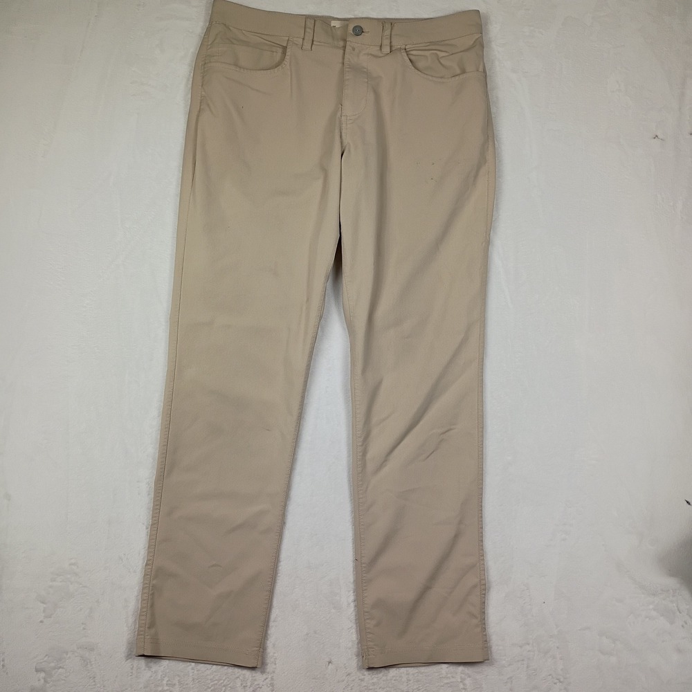 Tasc Performance Men 33x32 Straight Leg Pants Tan Khaki‎ Technical Five Pocket